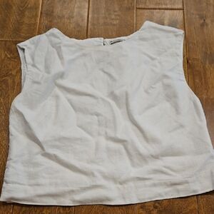 Abercrombie & Fitch White Sleeveless Cotton Top